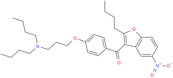 2-n-Butyl 3-[4-(-di-n-butylamino-propoxy)benzoyl]5-nitrobezofuran